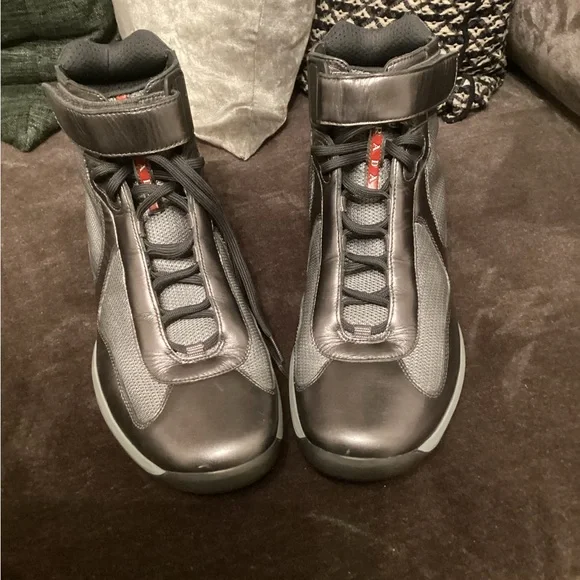 Prada | Shoes | Prada Nevada Leather High Tops | Poshmark display picture 3